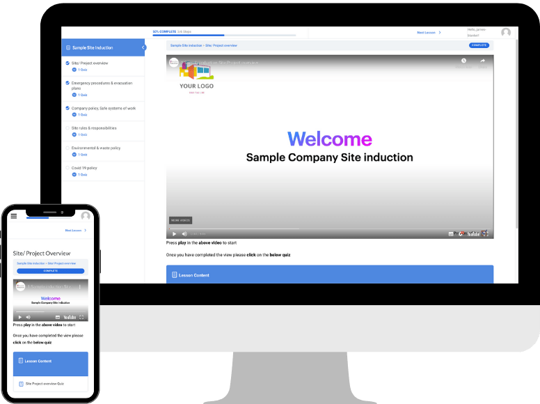 example of online induction working on smart phone & computer